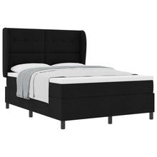 Boxspringbed Met Matras In Zwart, 160X200 Cm, Stof Blauw