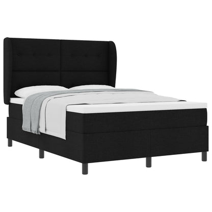 Boxspringbed Met Matras In Zwart, 160X200 Cm, Stof Blauw