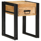 Side Table Brown and Black 40 x 40 x 50 cm Solid Mango Wood