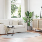 Vloerkleed grijs ovaal 160x230 cm polyester