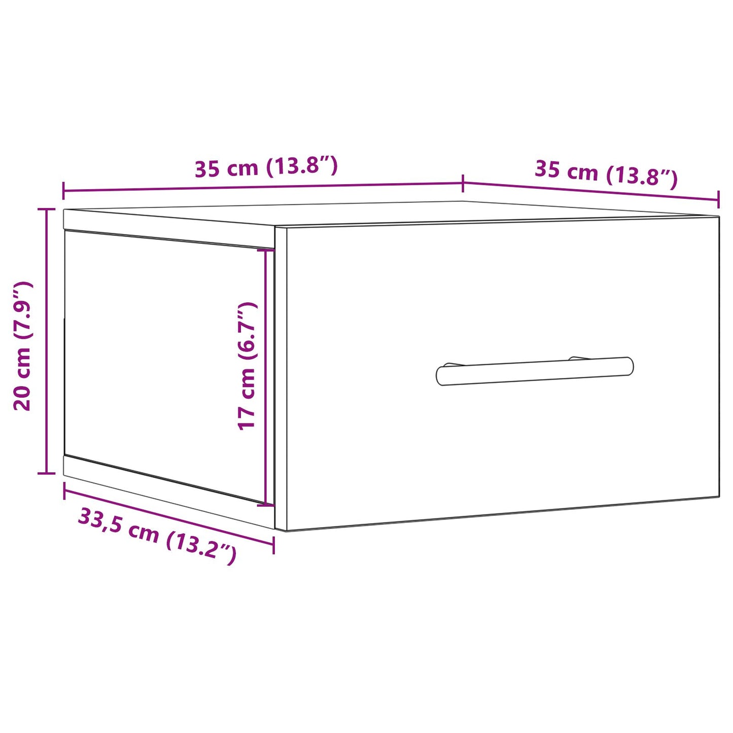 Nachtkasten 2 Stuks Wandgemonteerd Artisan Eiken 35X35X20 Cm Zwart Eiken