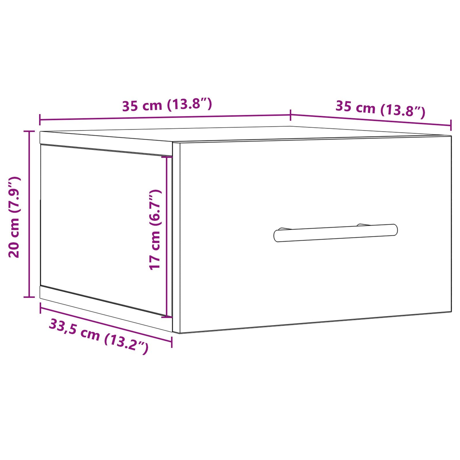 Nachtkasten 2 Stuks Wandgemonteerd Artisan Eiken 35X35X20 Cm Zwart Eiken