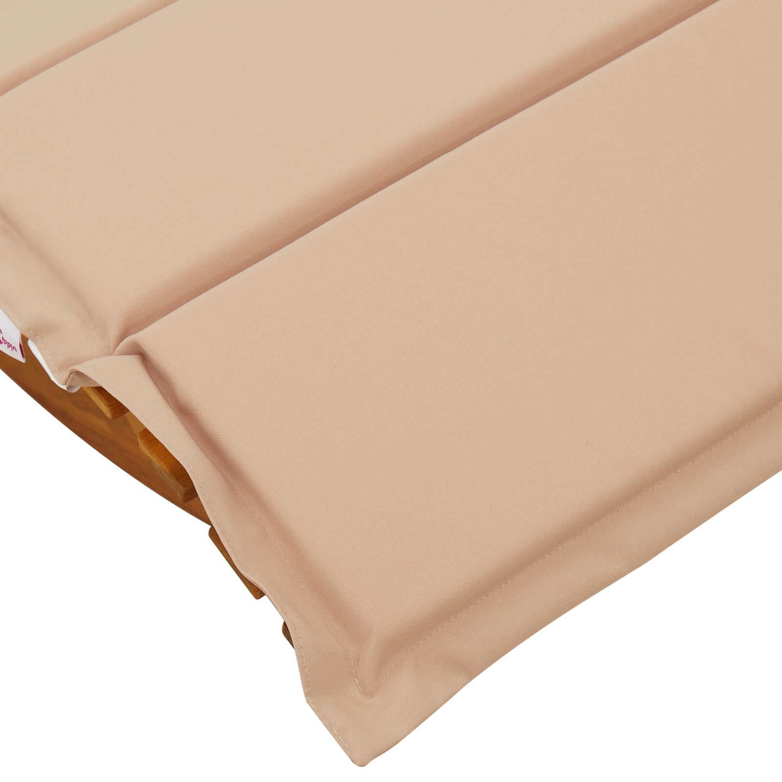 Zonligstoel Set Van 2 Beige Hout En Beklede Stof Groot