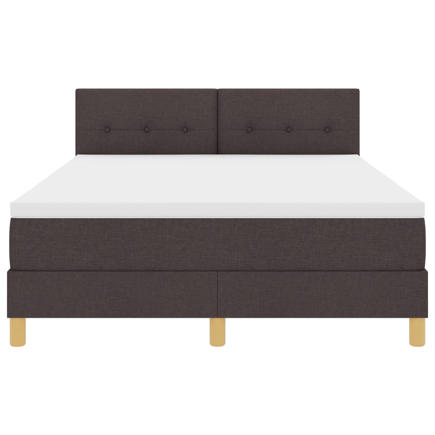 Boxspringbed Met Matras Stof Donkerbruin 140 x 200 cm Knoop-geplooid