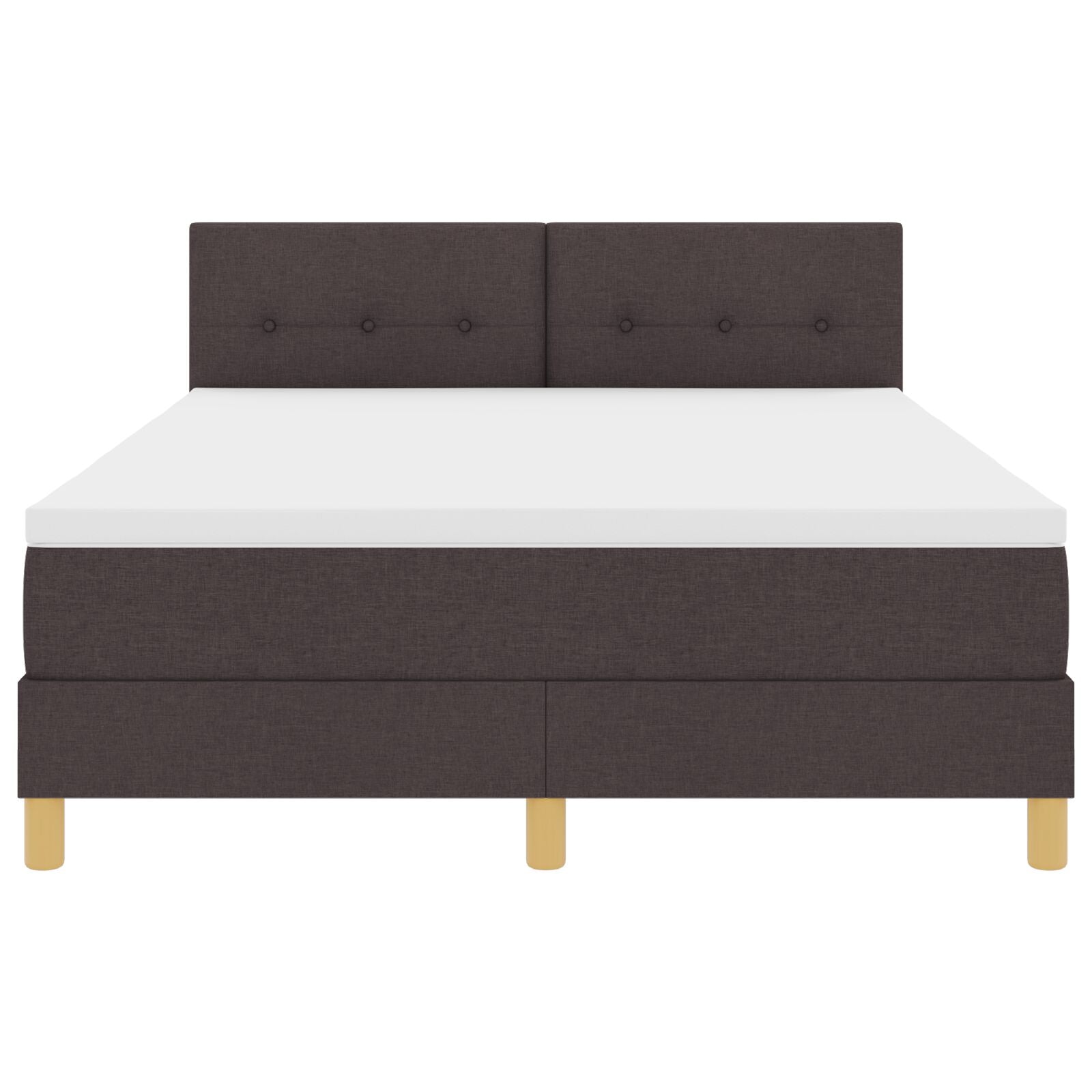 Boxspringbed Met Matras Stof Donkerbruin 140 x 200 cm Knoop-geplooid