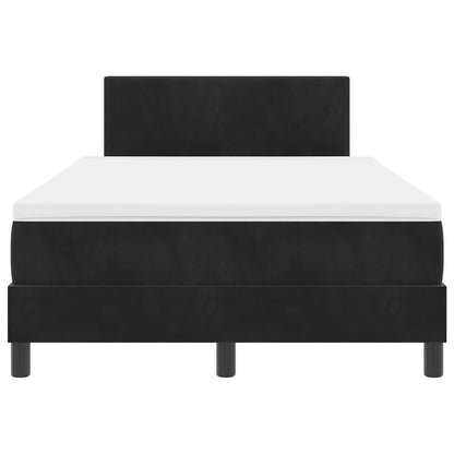 Boxspringbed Met Matras Zwart 120X200 Cm Velvet Blauw
