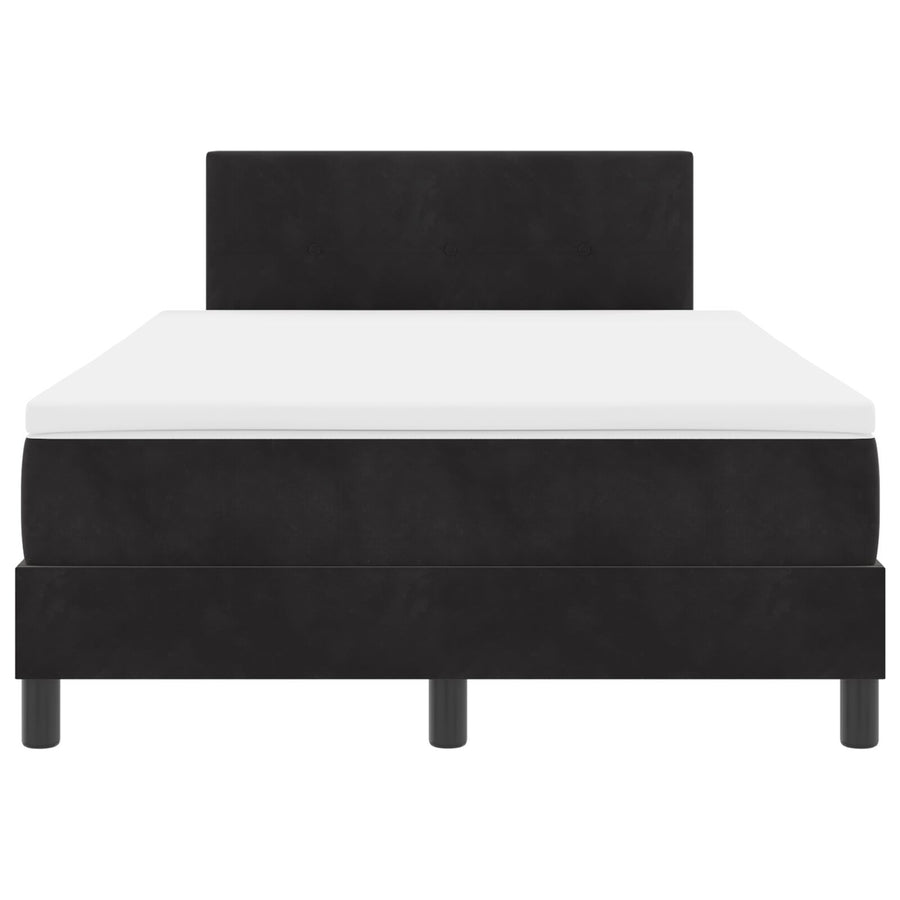 Boxspringbed Met Matras Zwart 120X200 Cm Velvet Blauw