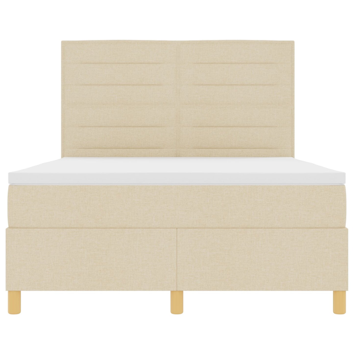 Boxspringbed Met Matras Crème 140X190 Cm Stof Blauw