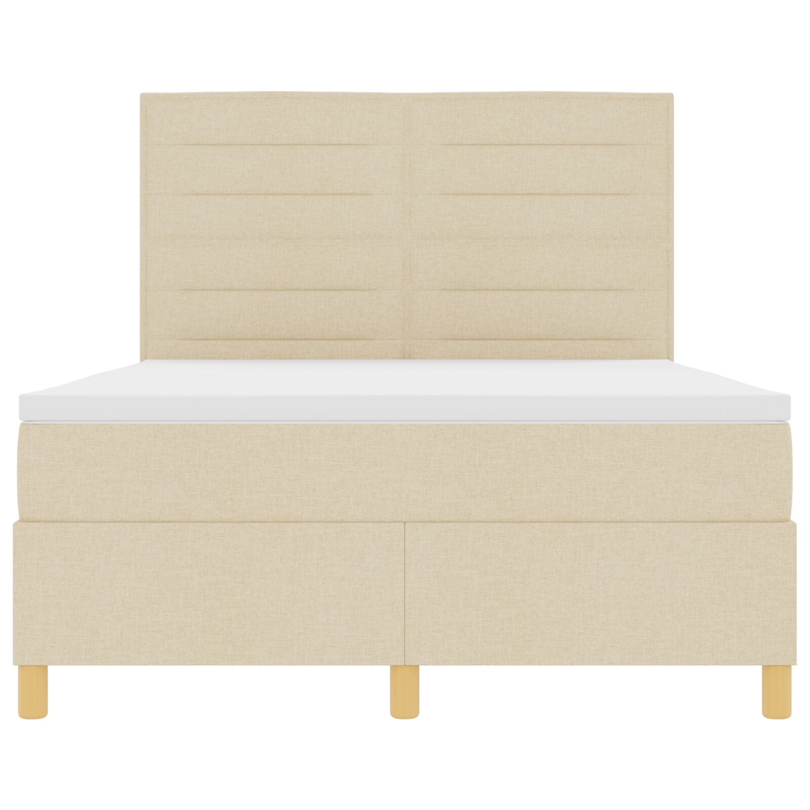 Boxspringbed Met Matras Crème 140X190 Cm Stof Blauw