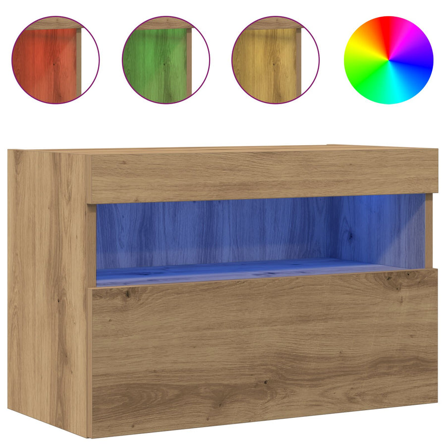 Tv Wandkast Met Led Verlichting Ambachtelijk Eiken 1 Artisan eiken