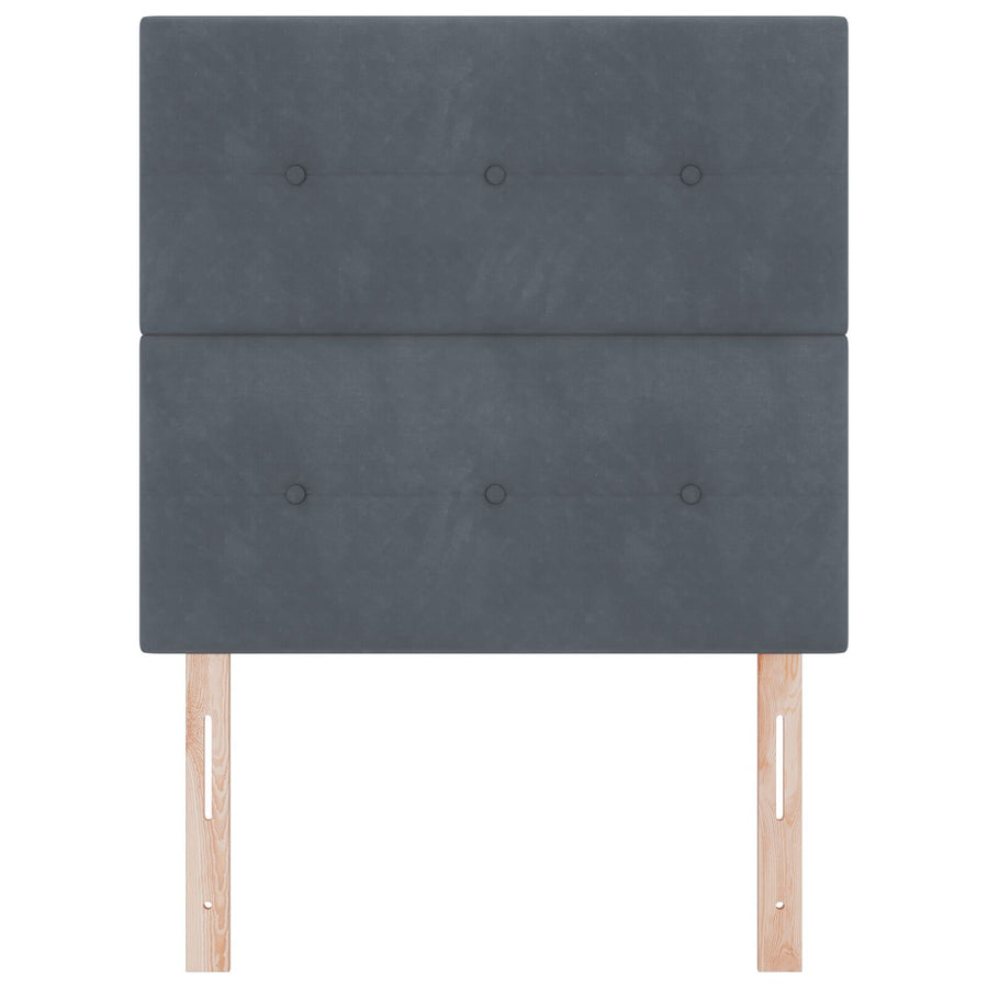 Hoofdbord Met Knopen Tufted Fluweel Donkergrijs 90 cm Hoog hoofdbord