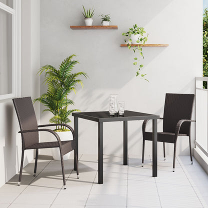 3-Persoons Tuin Eetset Bruin Poly Rattan