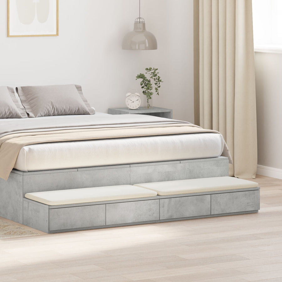 Bedlades In - Gemaakt Van Engineered Wood Beton grijs 135 x 36.5 x 16.5 cm