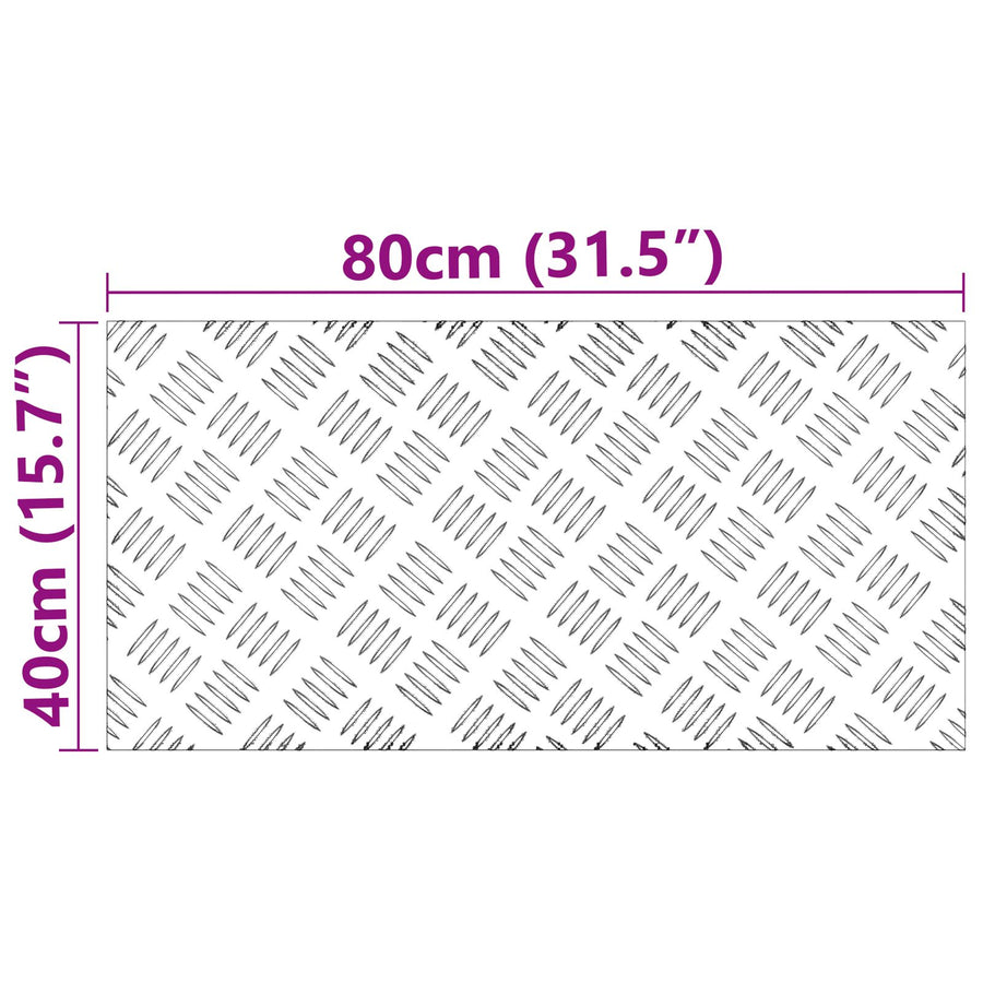 Aluminium Ruitplaten 2 Stuks Antislip 80X40 Cm 80 x 40 x 0.3 cm Rechthoekig
