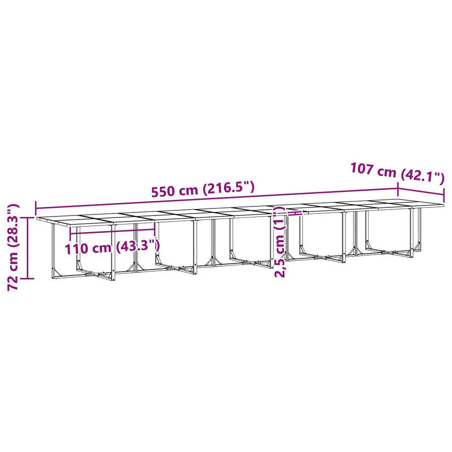 15-Delig Tuin Eettafelset Met Kussens Van Staal En Textilene