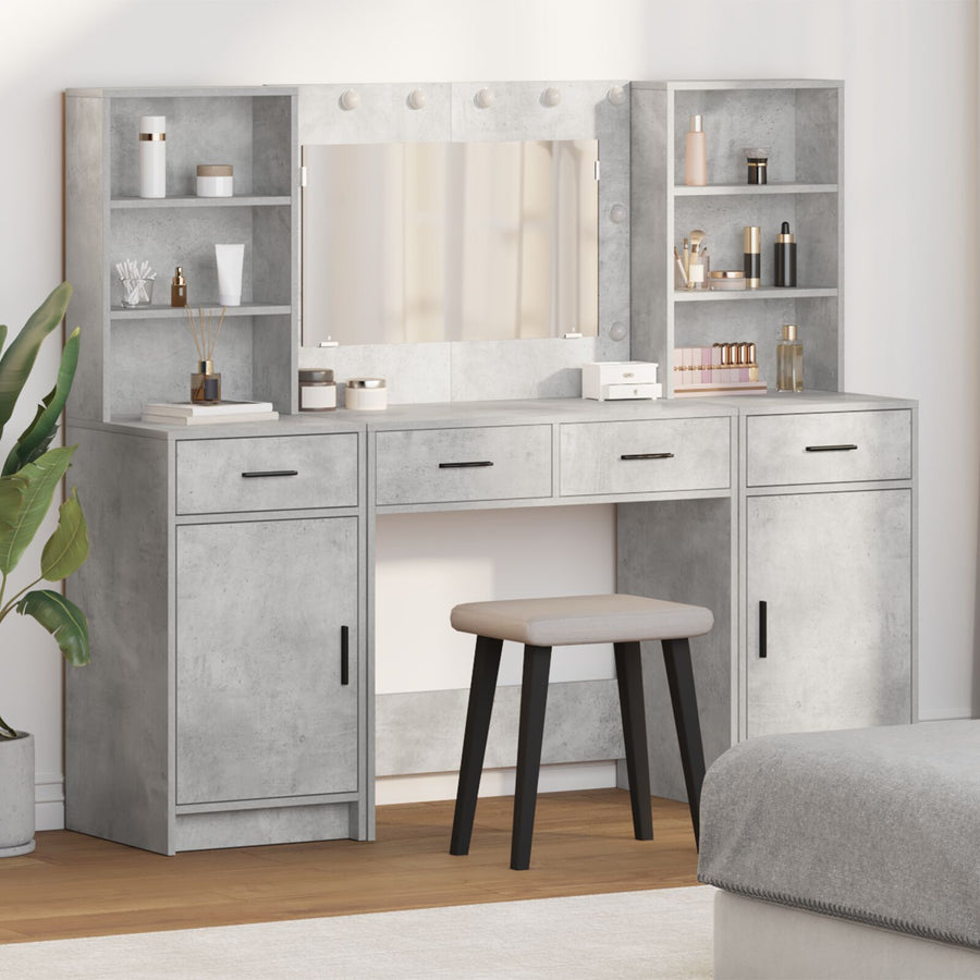 3-Delige Kaptafel Set Betonnen Grijs Gengineerd Hout