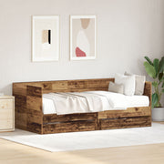 Dagbed 90x190 cm bewerkt oud hout met lades