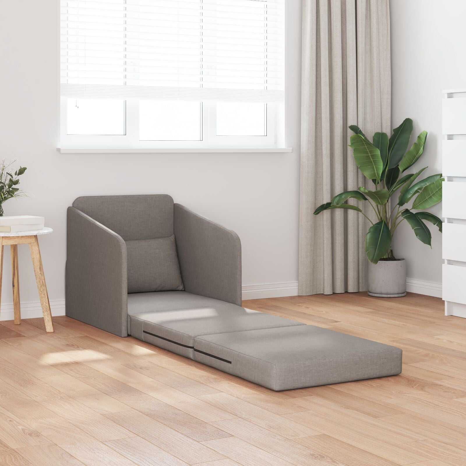 Vloer Sofa Bed 2-In-1 65X80X83 Cm Stoffering Taupe