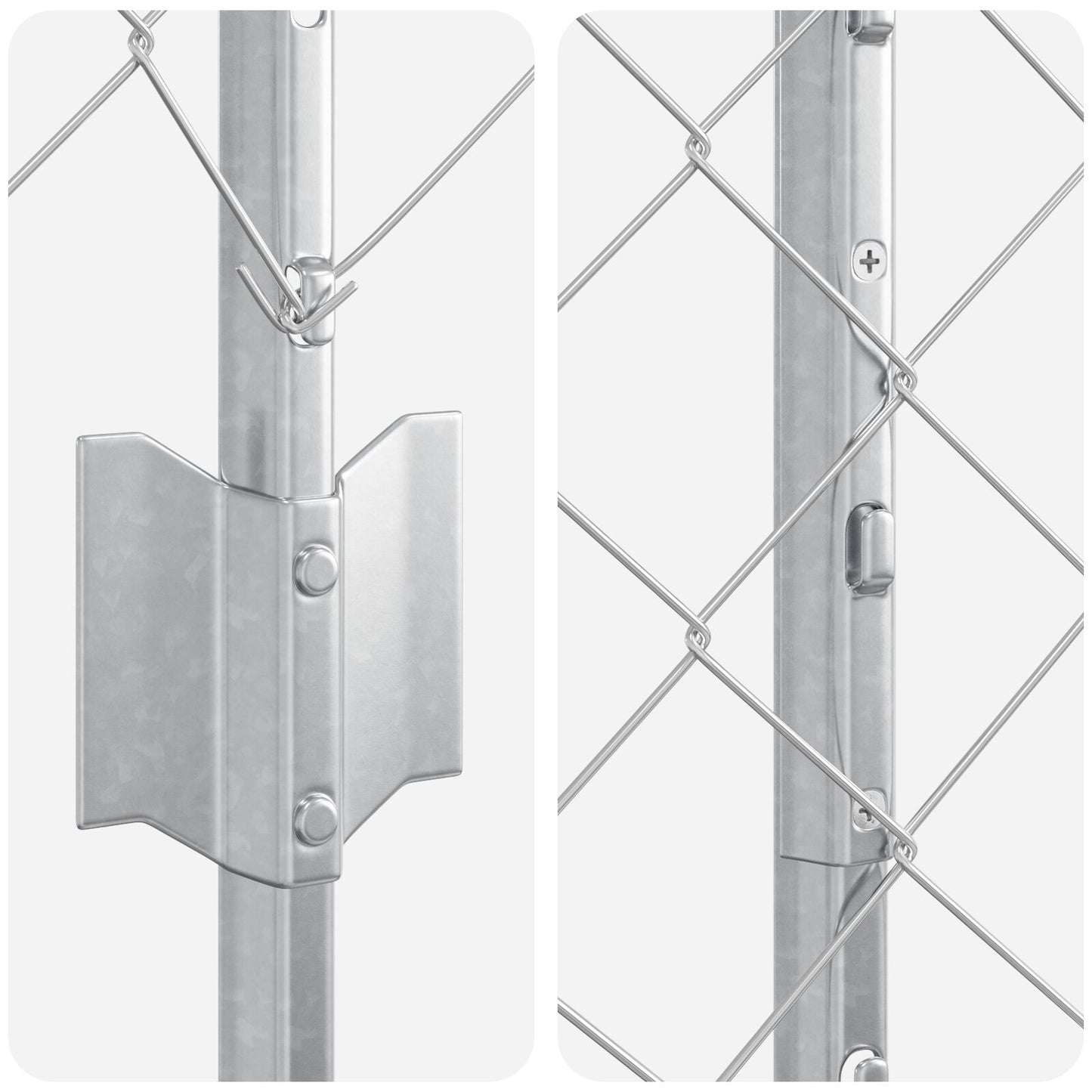Kettingschutting Met 20 U-Palen Zilver 1.4X10 M Staal