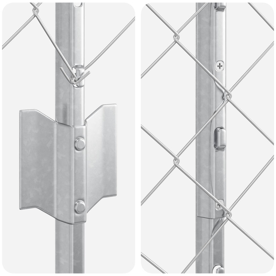 Kettingschutting Met 20 U-Palen Zilver 1.4X10 M Staal