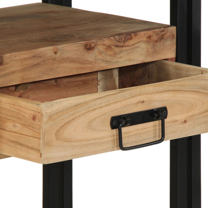 Console Tafel Zwart En Metaal 90 x 33 x 75 cm Massief acaciahout