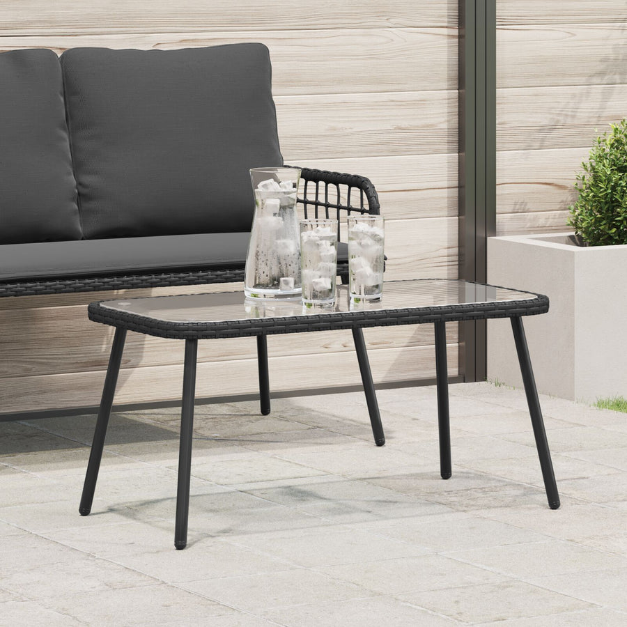Salontafel 90X45X42 Cm Poly Rattan Zwart
