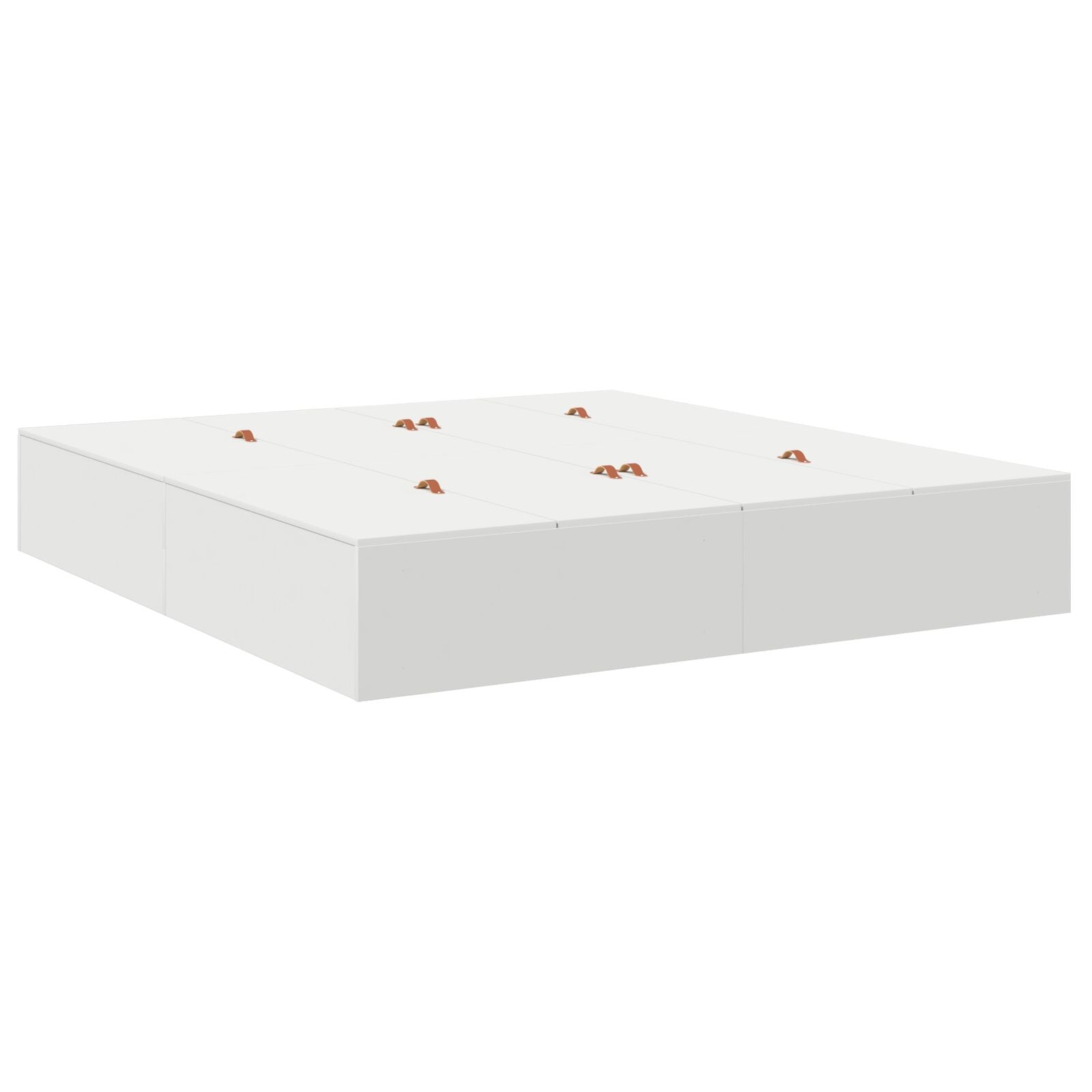 Bedframe Hout Kingsize Opbergbedframe Rechthoekig Wit 200 x 200 cm