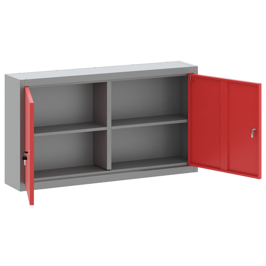 Gereedschapskast Muurbevestiging 100X20X55 Cm Staal 100 cm Rood en grijs Wandkast