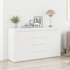 Dressoir 120x36x69 cm wit bewerkt hout
