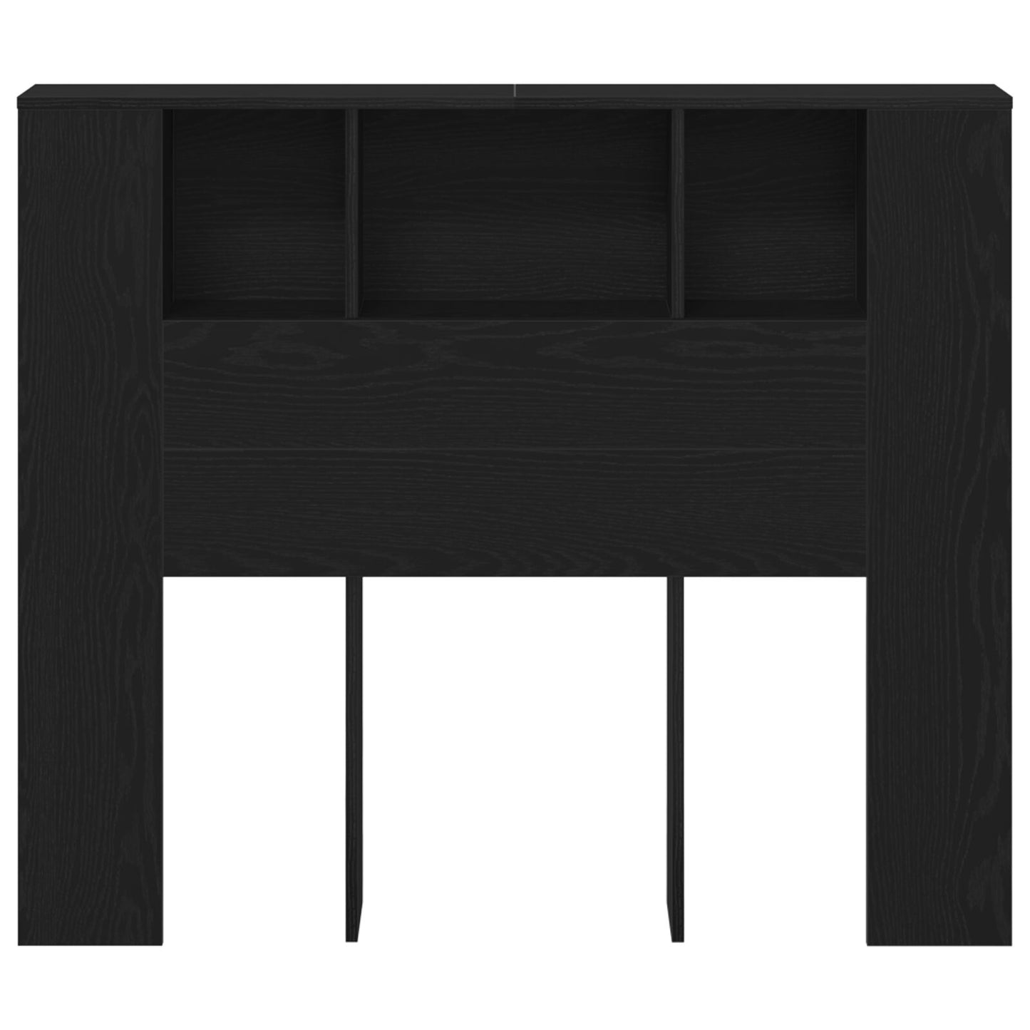 Hoofdbord Kasten Zwart Eiken 120X19X104,5 Cm Bewerkt Hout