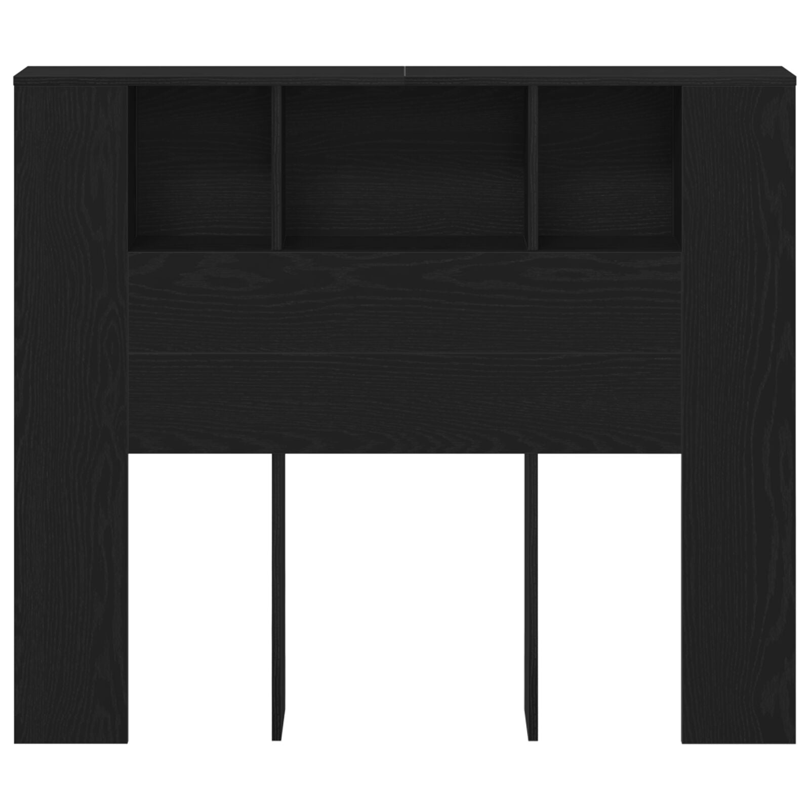 Hoofdbord Kasten Zwart Eiken 120X19X104,5 Cm Bewerkt Hout