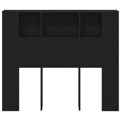 Hoofdbord Kasten Zwart Eiken 120X19X104,5 Cm Bewerkt Hout
