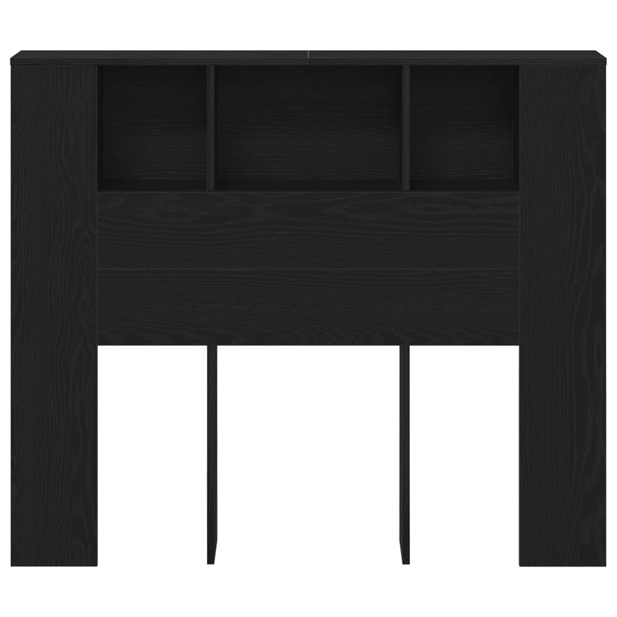 Hoofdbord Kasten Zwart Eiken 120X19X104,5 Cm Bewerkt Hout