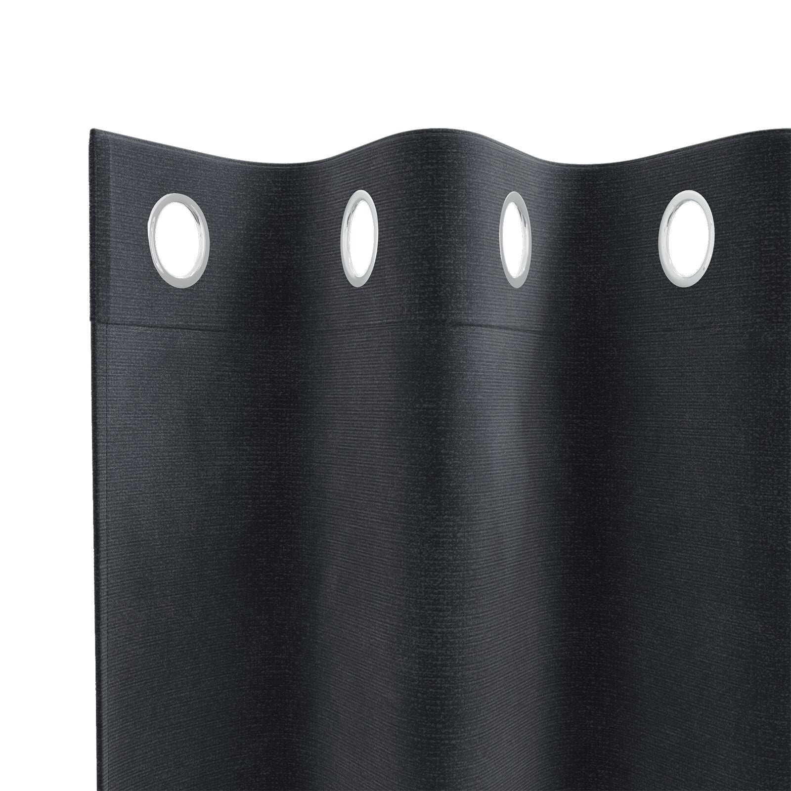 Zwarte Outdoorgordijnen 2 Stuks Fluweel Donkergrijs 140 x 140 cm met oogjes