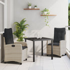 Tuinstoelenset poly rattan lichtgrijs 2 personen