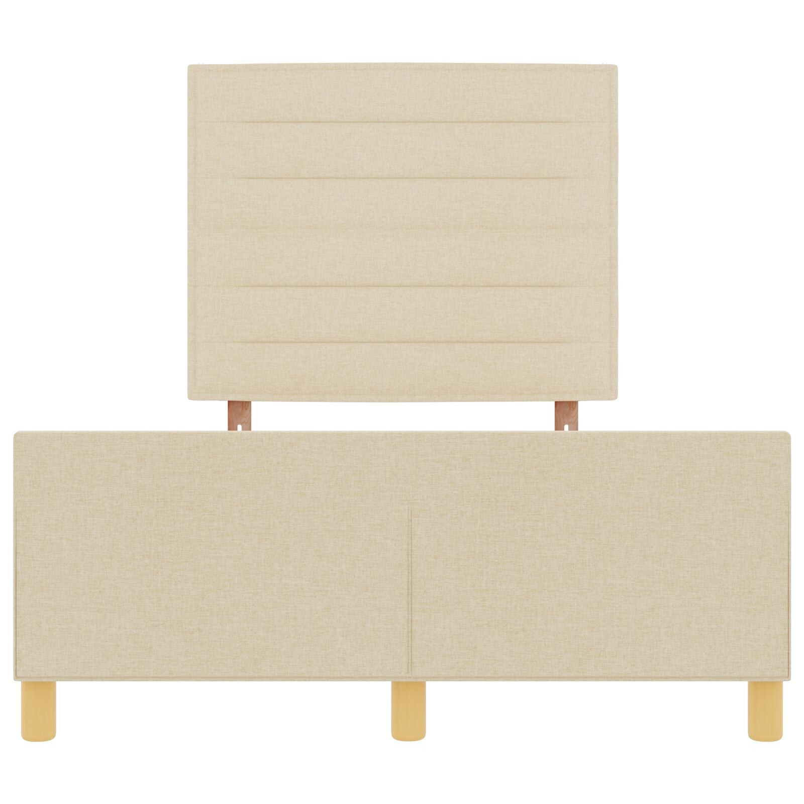 Bedframe Crème 120X200 Cm Bekleding Crème