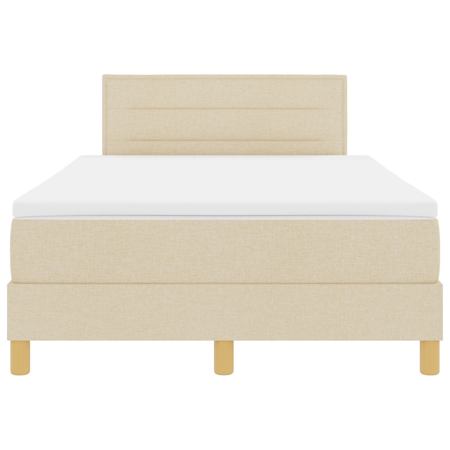 Boxspring Bed Met Matras Stof Crème 120 x 200 cm Lijnen ontwerp