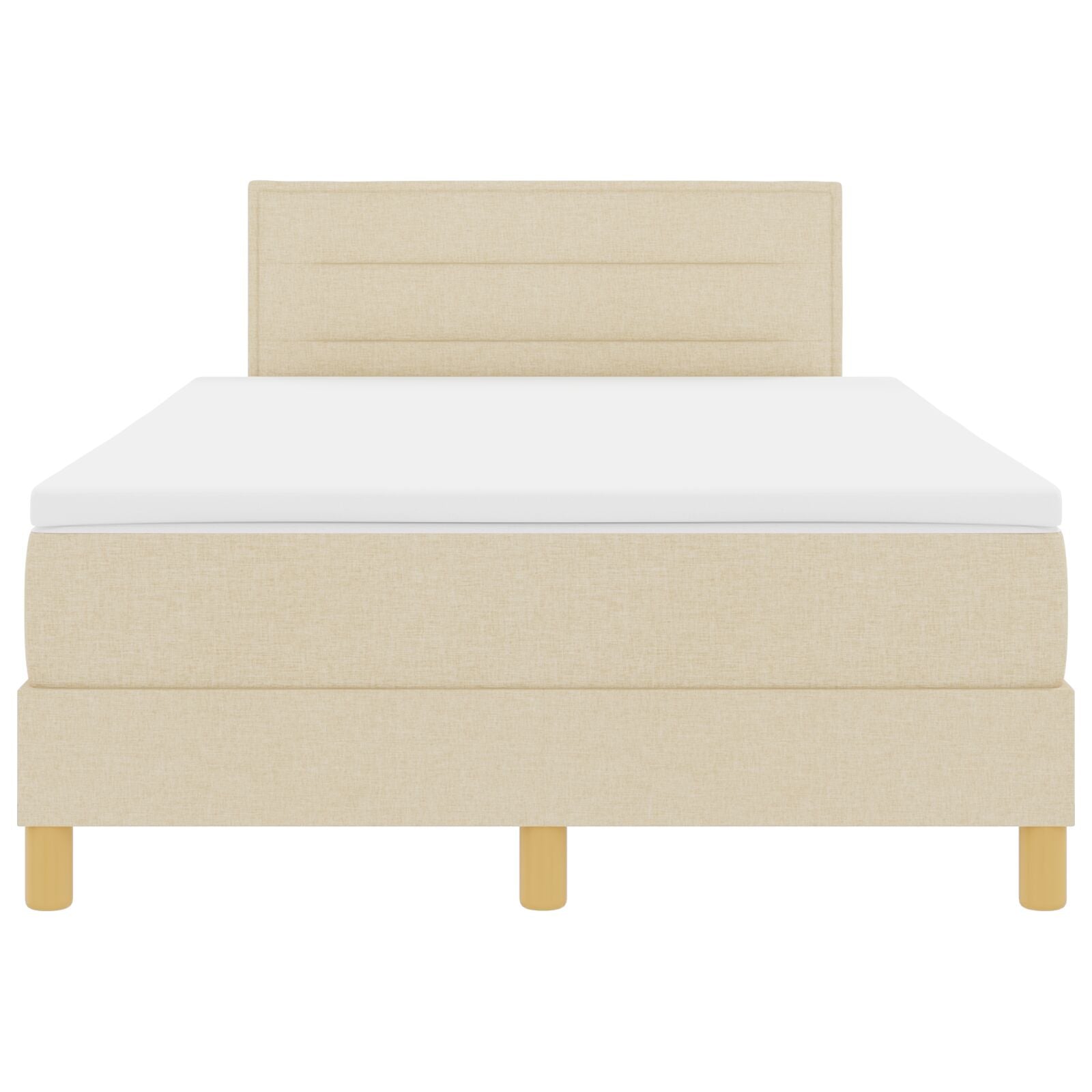 Boxspring Bed Met Matras Stof Crème 120 x 200 cm Lijnen ontwerp