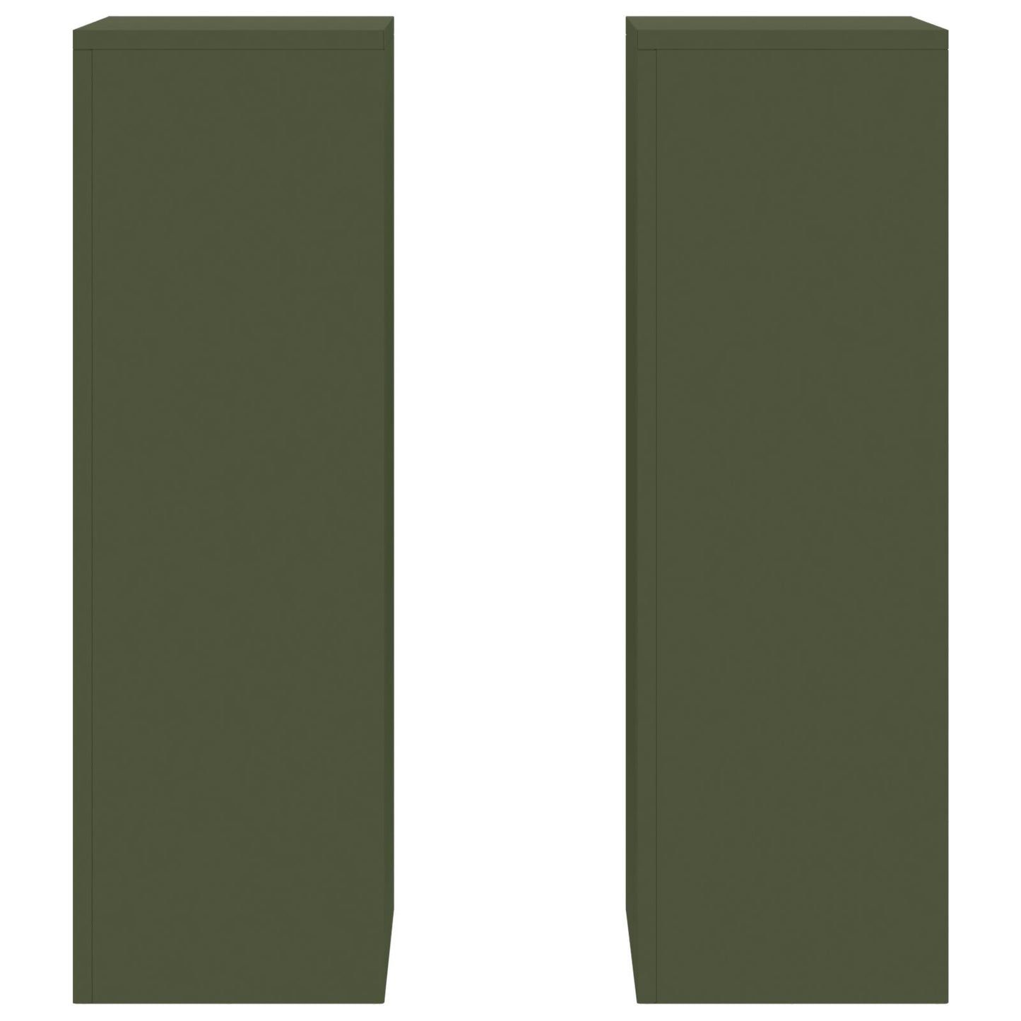 Buiten Plantenstands Pilaren 2 Stuks 24X24X75 Cm Staal Olijfgroen 2x (75 cm)