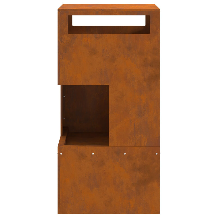 Vuurpit Weerbestendig Staal 50 x 50 x 100 cm Verweerd staal/bruin