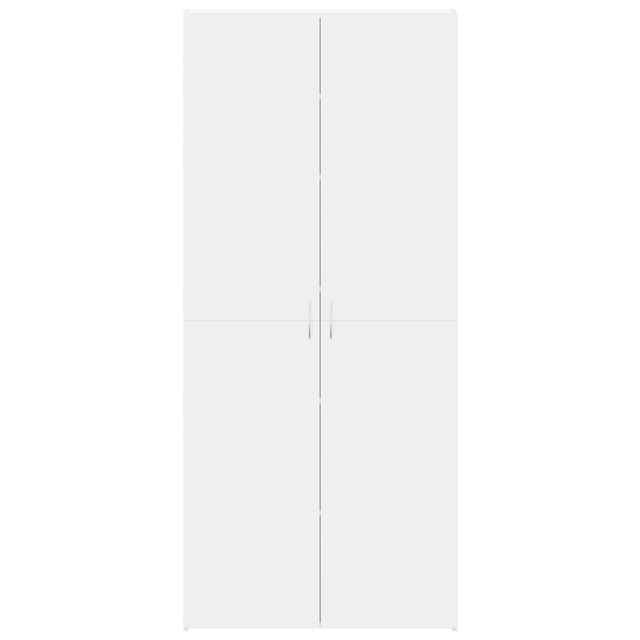 Schoenenkast Wit 80X35.5X180 Cm Gefabriceerd Hout