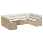 Tuinset 9-delig polyrattan beige