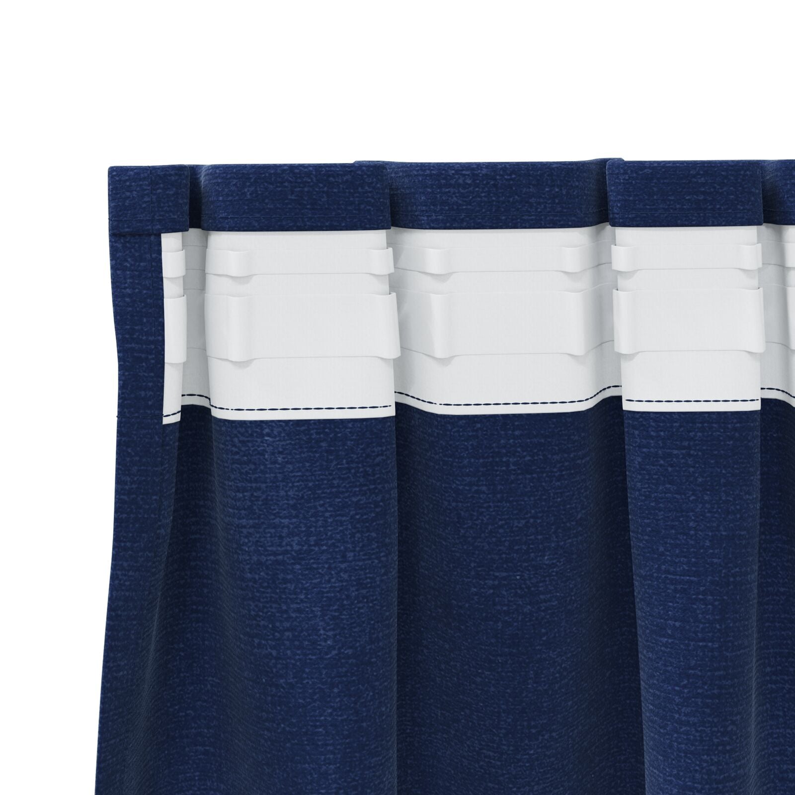 Blackout Gordijnen Met Bovenband 2 Stuks E Fluweel Donkerblauw 140 x 225 cm met ingestikte tape
