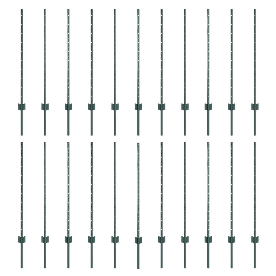 Hekpalen 22 stuks U-kanaal Groen 140 cm Staal