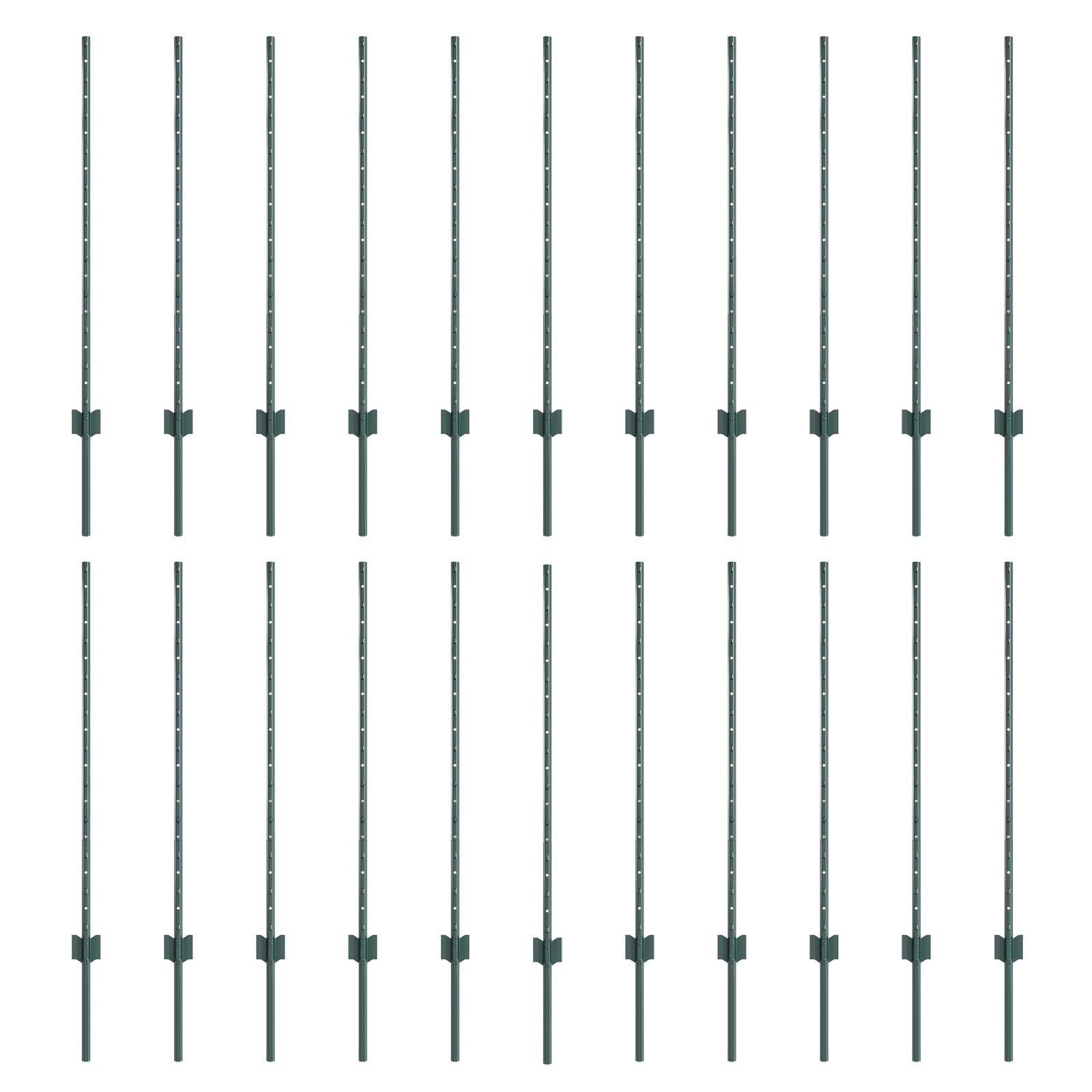 Hekpalen 22 stuks U-kanaal Groen 140 cm Staal