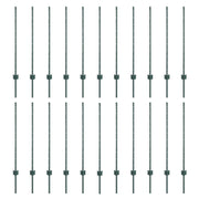 Fence post 22 pcs Green 140 cm Steel