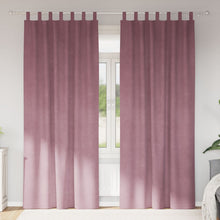 Zwarte Gordijnen 2 Stuks Fluweel Donkerroze 140 x 225 cm Met hanglussen