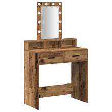 Kaptafel Met Led Verlichting - Vintage Houten Stijl, Oude hout 79 x 41 x 140 cm