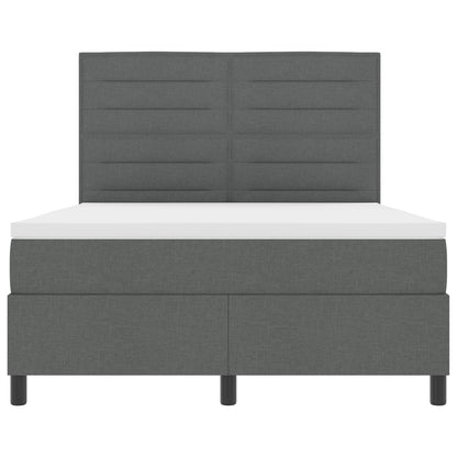 Boxspring Bed Met Matras Stof Donkergrijs 160 x 200 cm Lijnontwerp