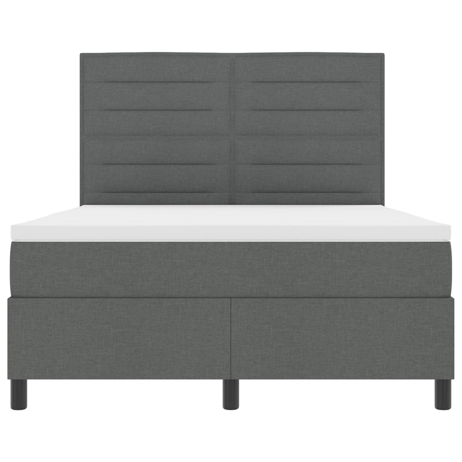 Boxspring Bed Met Matras Stof Donkergrijs 160 x 200 cm Lijnontwerp